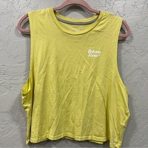 ✨ Volcom Stone Women’s Yellow Graphic Muscle Tank | Size XL (12) ✨